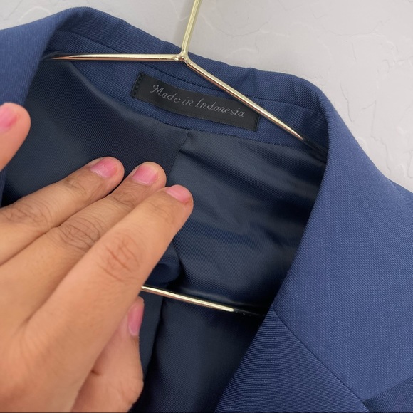CALVIN KLEIN Men’s Solid Blue 100% Wool Suit Jacket Sz 38S NWOT - Picture 4 of 10